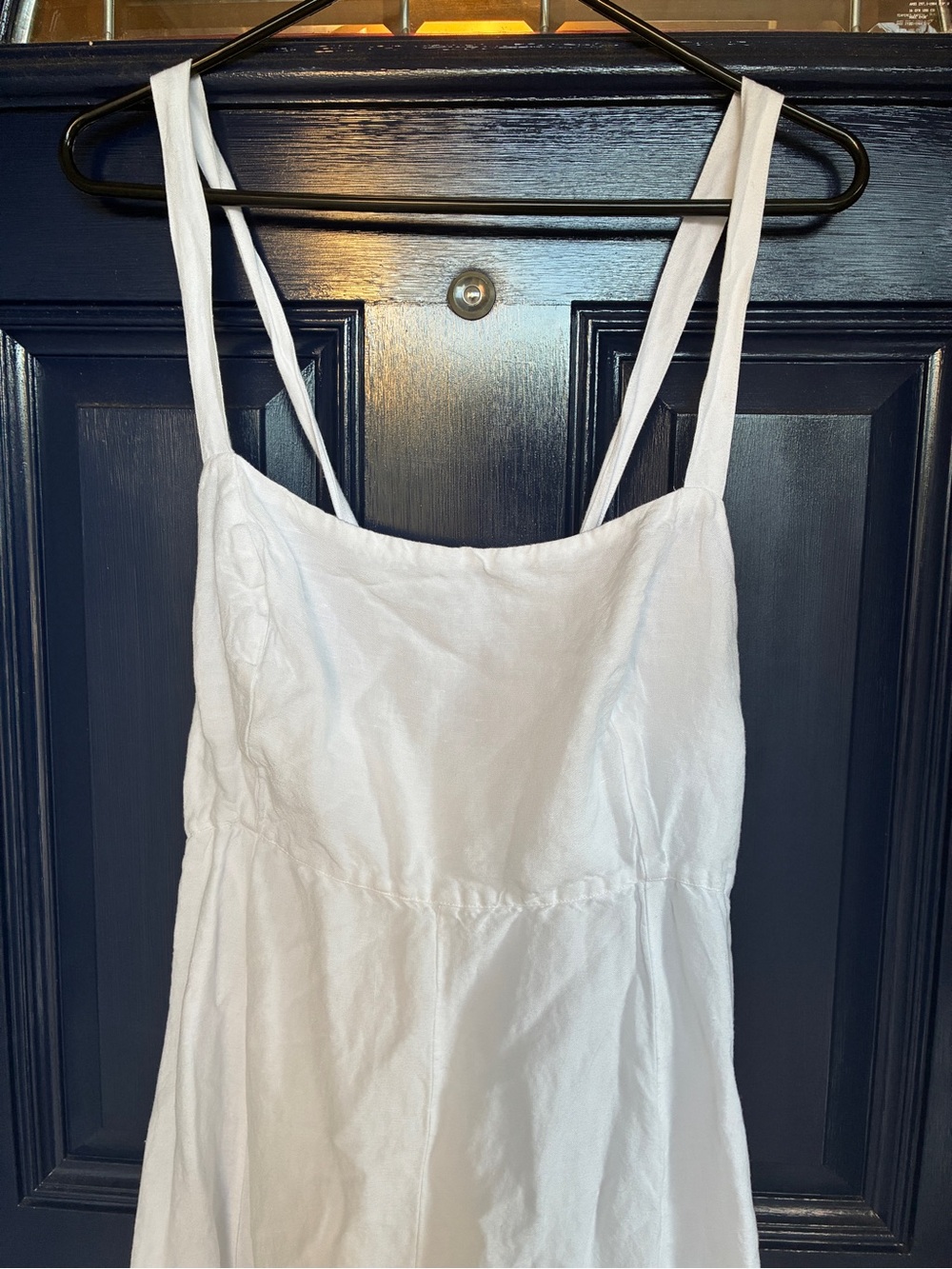 Madewell White Linen Tie Back Maxi Dress EUC - Picture 6 of 9